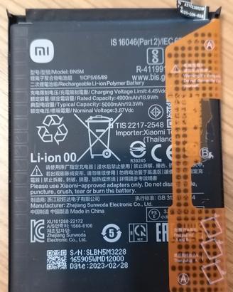 Batteria Usata  per Xiaomi Redmi Note 12 