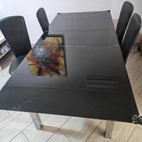 4 sedie nere effezeta similpelle