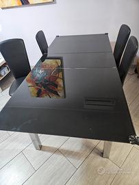 4 sedie nere effezeta similpelle