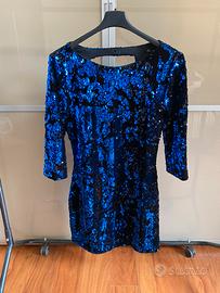 Vestito paillettes blu Zara