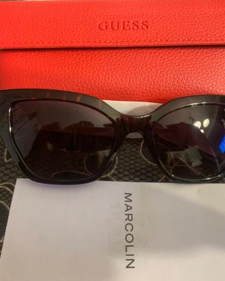 GUESS GU00072 / Chain Logo Cat Eye - Dark Havana