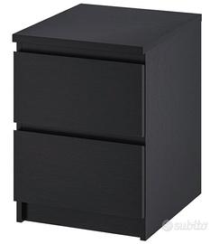 Cassettiera comodino malm ikea nero/marrone