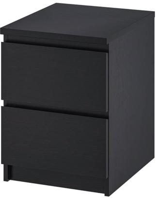 Cassettiera comodino malm ikea nero/marrone