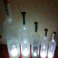 SET DI  5 BOTTIGLIE VUOTE BELVEDERE LUMINUS  