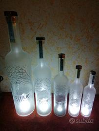 SET DI  5 BOTTIGLIE VUOTE BELVEDERE LUMINUS  