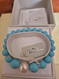 Bracciale Miluna con perla oro e turchese
