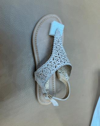 Cut Out Rhinestone Flat Sandals - Dream Pairs