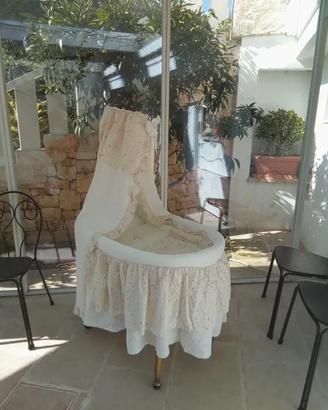 Culla Neonato Shabby Chic con Volant - Come nuova