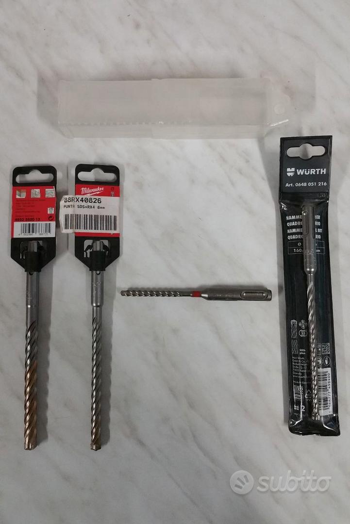 Set 5 Punte SDS Plus Per Cemento Armato - &Oslash; 5,6,6,8,10mm Con 4 Taglienti E Indicatore Profondit&agrave;