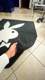 Plaid / Coperta Playboy nera con logo bianco