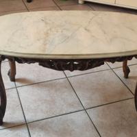 tavolinetto in legno e marmo