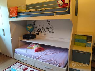 letto a castello+scrivania+armadio 