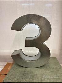 Seletti - numero 3 in metallo