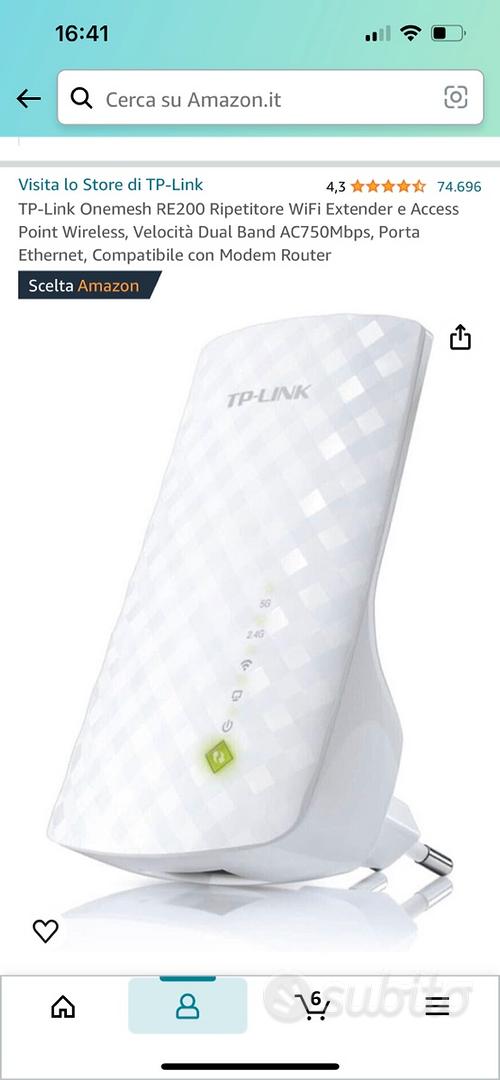 Tp-link re200 ripetitore wifi wireless velocitÃ dual band ac750