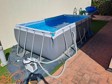 Piscina 400x200x100 con pompa a sabbia e accessori