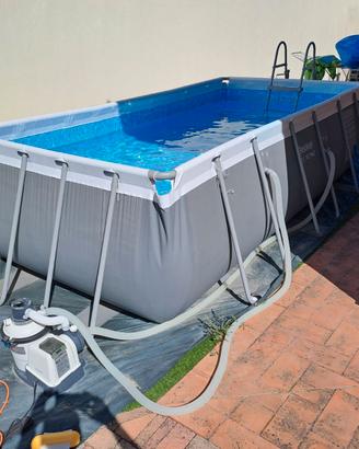 Piscina 400x200x100 con pompa a sabbia e accessori
