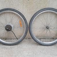 Coppia ruote bici elettrica 