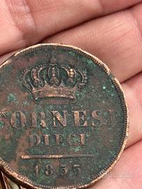 Moneta dieci tornesi del 1855