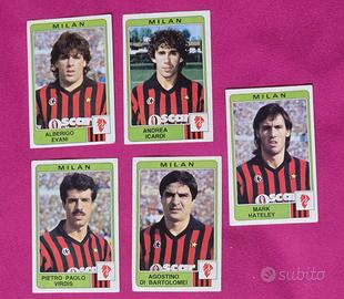 Set di 5 figurine Calciatori Panini 1984-85 milan