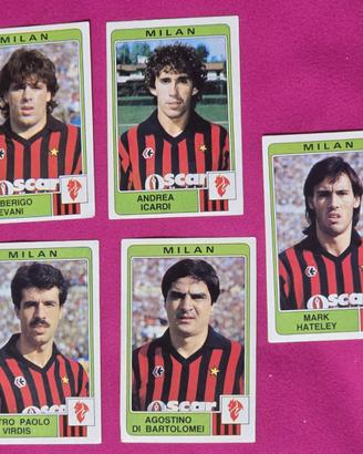 Set di 5 figurine Calciatori Panini 1984-85 milan