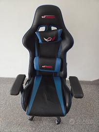 Sedia da Gaming GT Omega Ergonomica - Nero/Blu