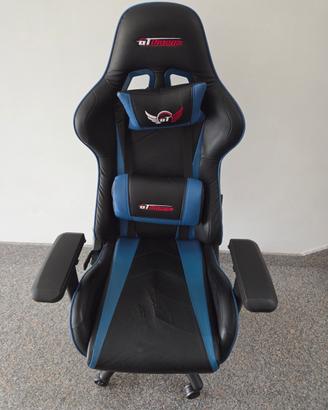 Sedia da Gaming GT Omega Ergonomica - Nero/Blu