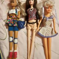 Set di 3 bambole ('90) + abito da sera lilla