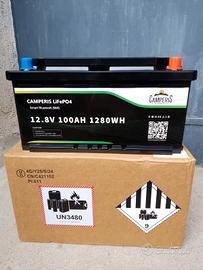 BATTERIA LITIO FERRO FOSFATO BLUETOOTH E BMS NUOVA