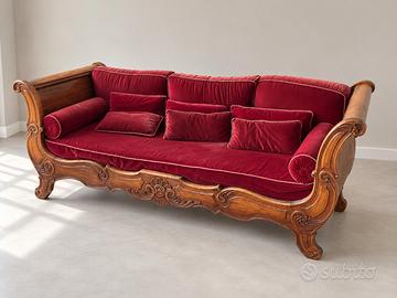 letto a barca in noce fine 800