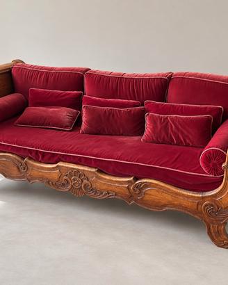 letto a barca in noce fine 800