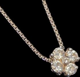 COLLANA ORO BIANCO  E DIAMANTI 0,42 CT