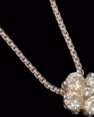 COLLANA ORO BIANCO  E DIAMANTI 0,42 CT