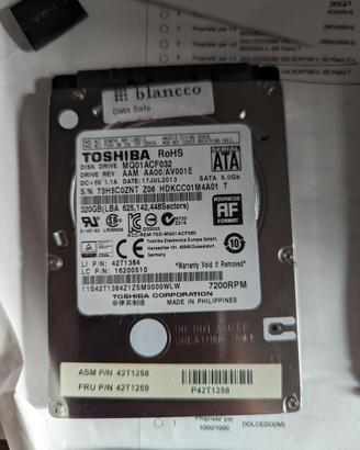 Hard disk 320gb interno Toshiba MQ01ABF032