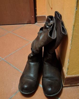 Stivaletti biker ecopelle marroni