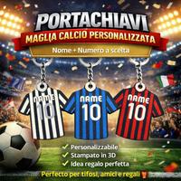 Portachiavi maglia personalizzabile calcio tifosi