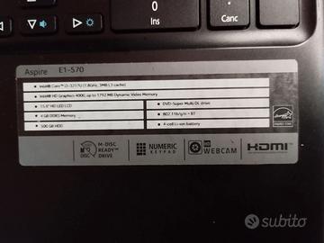 Notebook Acer E1-570