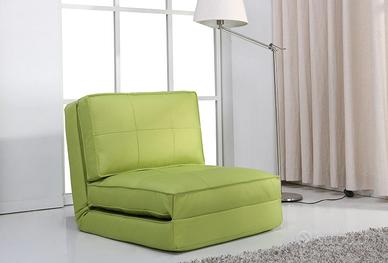 Pouf Poltrona letto con cuscino colore verde