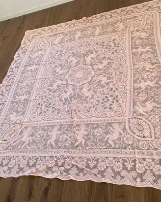 Copriletto Vintage Pizzo Rosa Matrimoniale