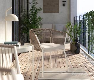 Sedie da esterno intrecciate — set di 4, usate 4 m