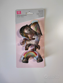 Set di 4 formine per biscotti unicorno acciao