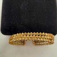 Bracciale semirigido 3 fili cristalli giallo Oro18