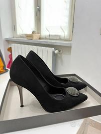 Décolléte Bata nere gioiello tacco a spillo N38