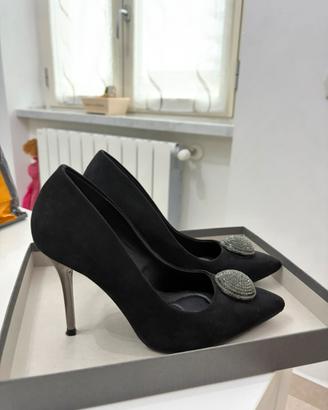 Décolléte Bata nere gioiello tacco a spillo N38