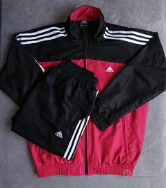 Tuta rosso nera completa sportiva Adidas 