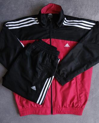 Tuta rosso nera completa sportiva Adidas 