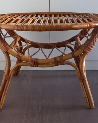 Tavolino ovale bambù e rattan Anni '60