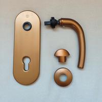 Placca, maniglia e pomo in alluminio F4 bronzato