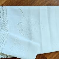 Set Asciugamani Vintage in Puro Lino Ricamati a Ma