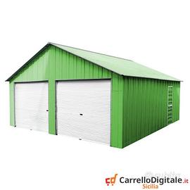 Box acciaio 666x724 due saracinesche verde chiaro