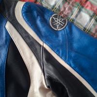 giubboto pelle moto vintage. yamaha. M